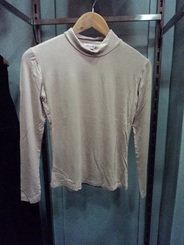 Cream High Neck Fitted Top